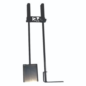 Juego de pala y atizador 60 cm mango metal con soporte