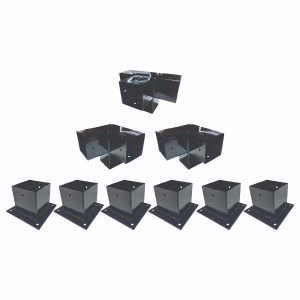 Kit de Herrajes COMPACTOS Pérgola 2 Módulos Pared para 4"