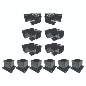 Kit de Herrajes COMPACTOS Pérgola 2 Módulos para 4"