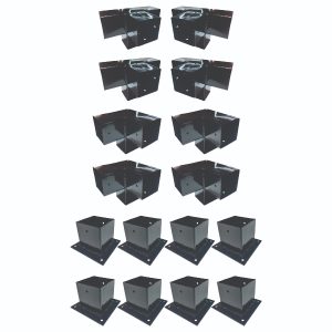 Kit de Herrajes COMPACTOS Pérgola 3 Módulos para 4"