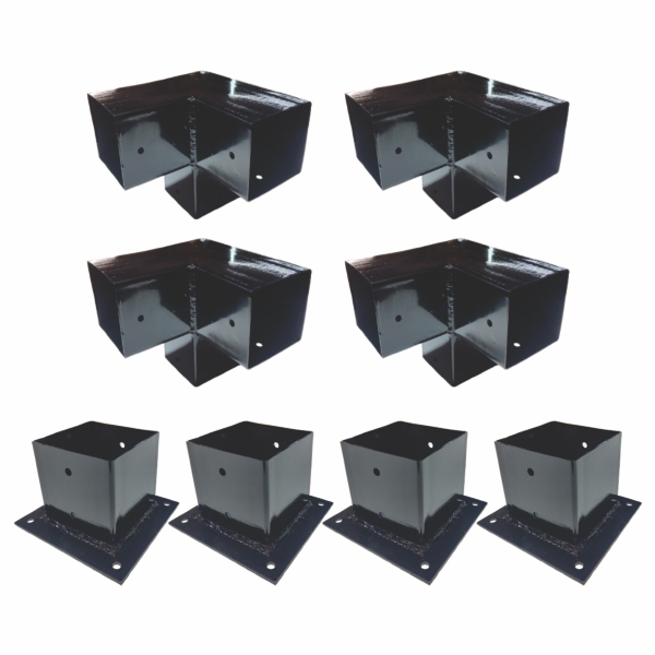 Kit de Herrajes para Pérgolas 1 Módulo para maderas 4" - Imagen 2