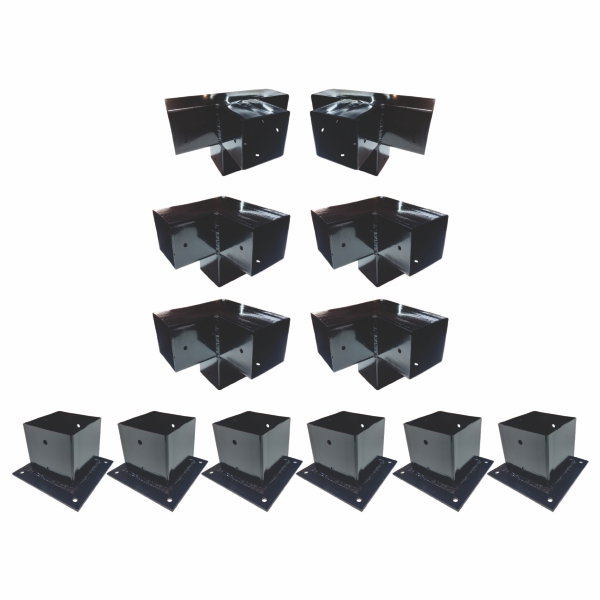 Kit de Herrajes para Pérgolas 2 Módulos para maderas 4" - Imagen 2