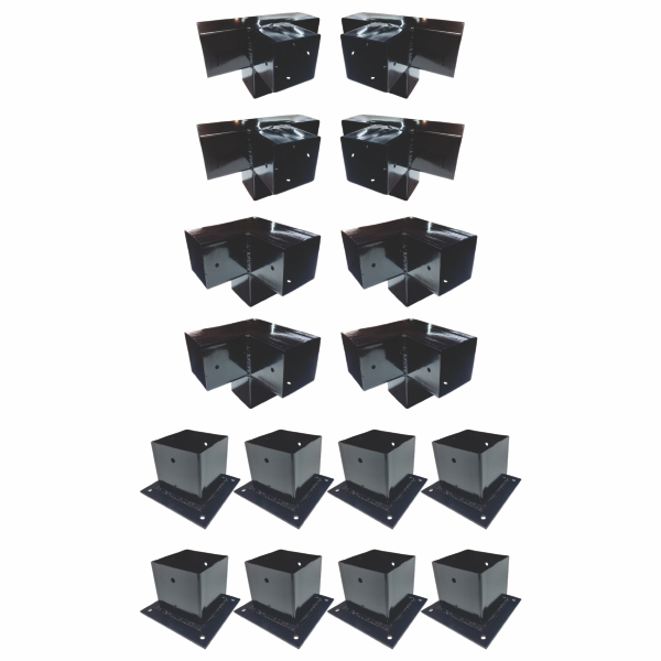 Kit de Herrajes para Pérgolas 3 Módulos para maderas 4" - Imagen 2