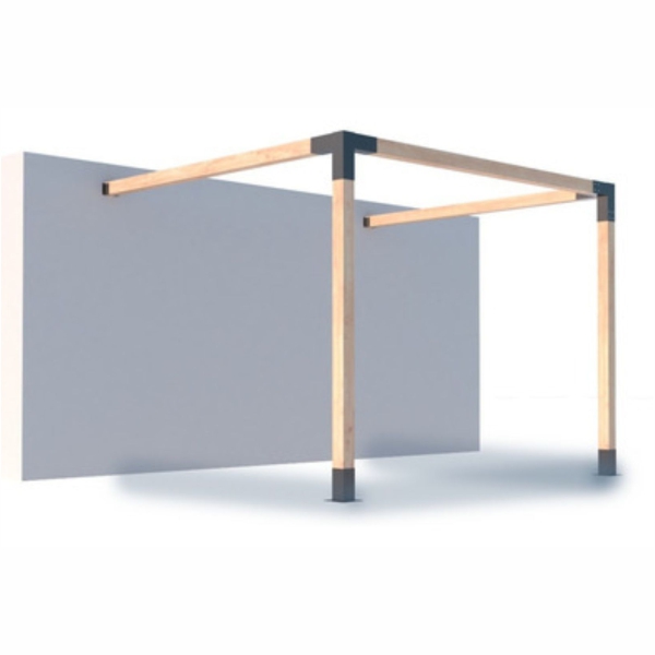 Kit de Herrajes para Pérgolas 1 Módulo Pared para maderas 4" - Imagen 3