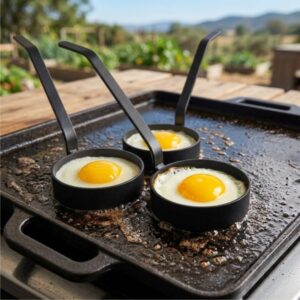 Pack 3 Moldes en Hierro para huevos a la Plancha